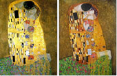 Pintura al óleo del Beso de Klimt.